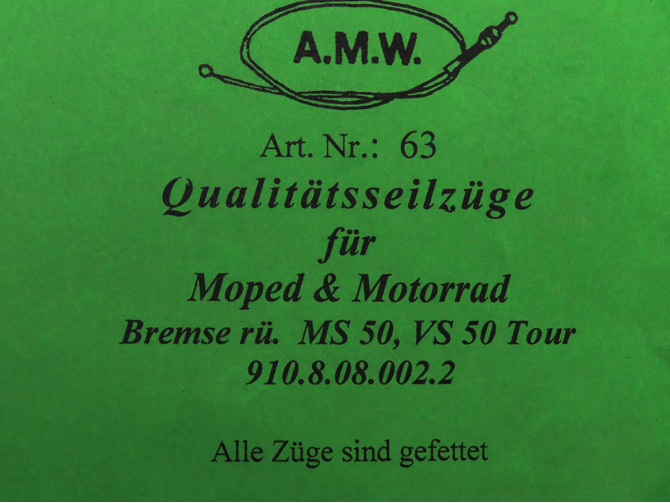 Bowdenzug Puch MS50 / VS50 Tour Bremse hinten A.M.W. product